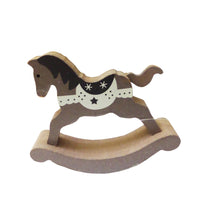 Încărcați imaginea în Galerie, Decoratiune din Lemn de Craciun 1 buc Calut Balansoar Maro Figurina Ornament de Craciun