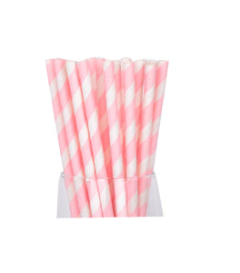 Paie din Carton Set 10 buc Petrecere Party Cocktail Dungi Roz Deschis Pal Tematica
