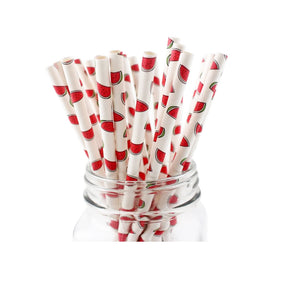 Paie din Carton Set 12 buc Petrecere Party Aniversari Cocktail Pepeni Rosii Nunti Botezuri