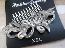 Încărcați imaginea în Galerie, Pieptan Agrafa Mireasa Accesoriu Par Voal de Nunta cu Cristale si Strasuri Funda Lacrima