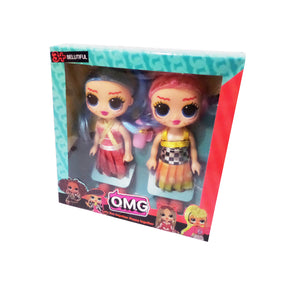 Papusi Figurine in Cutie Cadou Set 2 Buc O.M.G. LOL Surprize Let Live Togethe