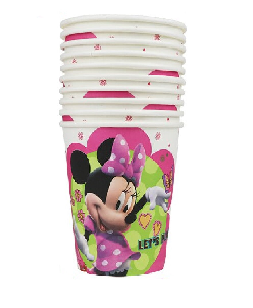 Pahare din Carton Set 10 buc Petrecere Aniversari Copii Disney Minnie Mouse Roz