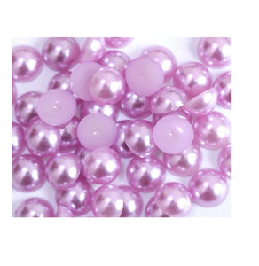 Perle Decorative Jumatati Margele de Lipit Cabochon Mov Deschis 12 mm Diametru Set de 50 buc Art Scrapbooking