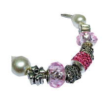 Încărcați imaginea în Galerie, Bijuterie Bratara cu Margele Stil Pandora Roz Cadou Doamne cu Talismane si Charm-uri Strasuri Martisor
