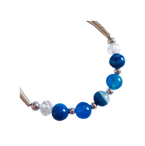Bijuterie Bratara in Stil Pandora cu Pietre SemiPretioase Ochi de Pisica Albastru Blue Trifoi Cadou Martie Martisor Doamne