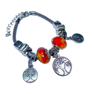 Bratara Stil Pandora Talisman Copacul Vietii Charm-uri Galben-Portocalie Cadou martisor Doamne