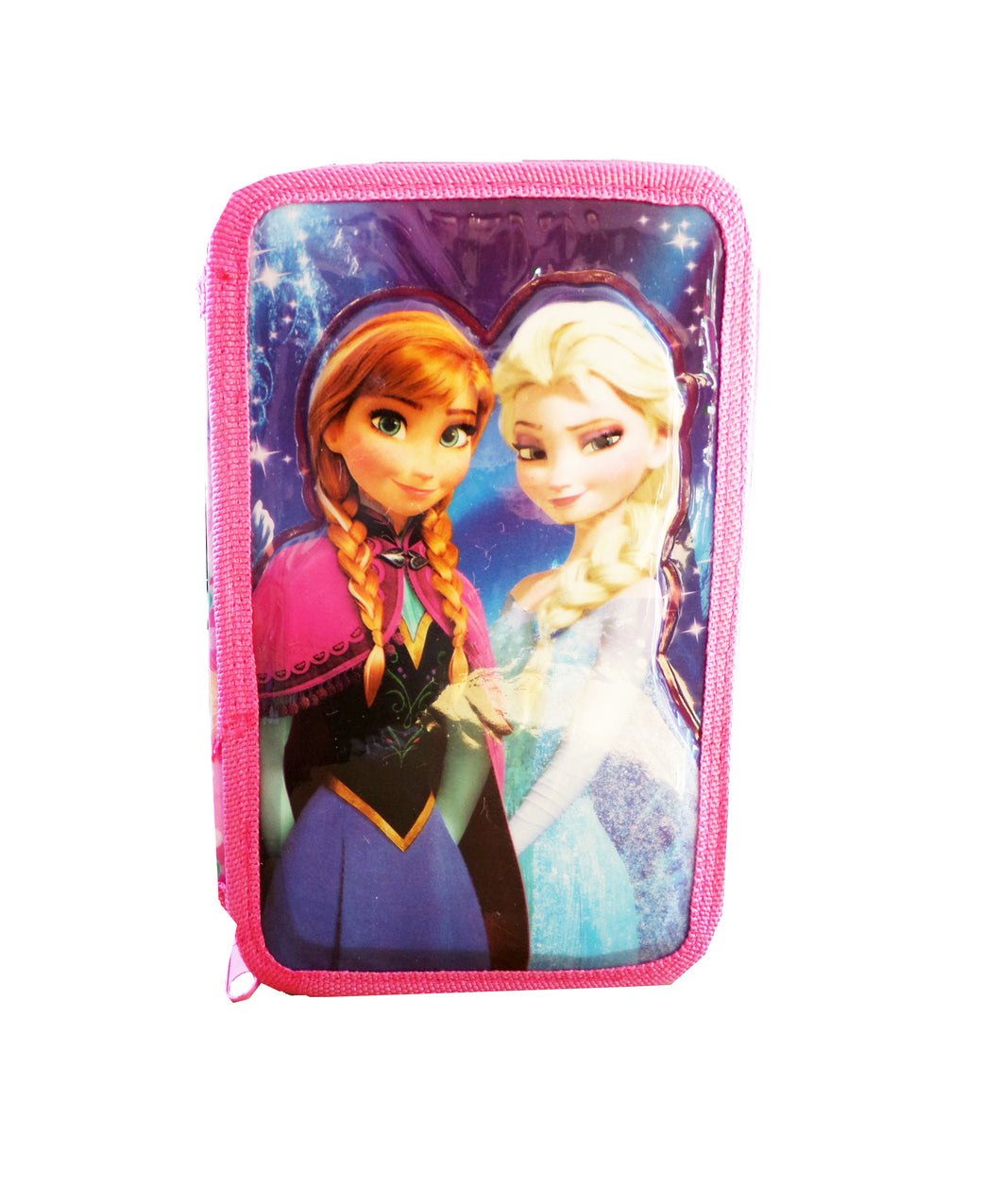 Penar de Scoala Echipat 3D cu Rechizite 2 Fermoare Frozen Ana si Elsa