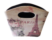 Încărcați imaginea în Galerie, Poseta Suport Piele Ecologica Carte Postala Paris Eiffel si Trandafiri