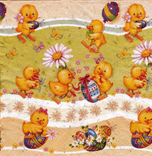Încărcați imaginea în Galerie, Servetele Decorative de Masa cu Paste Pachet 10 Buc Puisori Oua si Margarete 33x33 cm