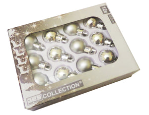 Set Globuri de Craciun Uniculoare pentru Brad 12 buc Argintii-Silver 2 cm