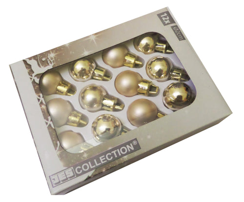 Set Globuri de Craciun Uniculoare pentru Brad 12 buc Roz-Argintii 2 cm