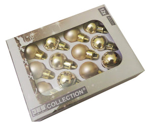 Set Globuri de Craciun Uniculoare pentru Brad 12 buc Roz-Argintii 2 cm