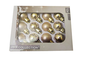 Set Globuri de Craciun Uniculoare pentru Brad 12 buc Pom Roz-Argintii 2 cm