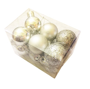 Set Globuri de Craciun Uniculoare pentru Brad 12 buc Pom Argintiu-Gri 4 cm