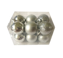 Încărcați imaginea în Galerie, Set Globuri de Craciun Uniculoare pentru Brad 12 buc Argintiu-Gri 4 cm