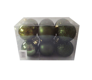 Set Globuri de Craciun Uniculoare pentru Brad 12 buc Verde Fistic 4 cm 40 mm Cadou Mos Craciun