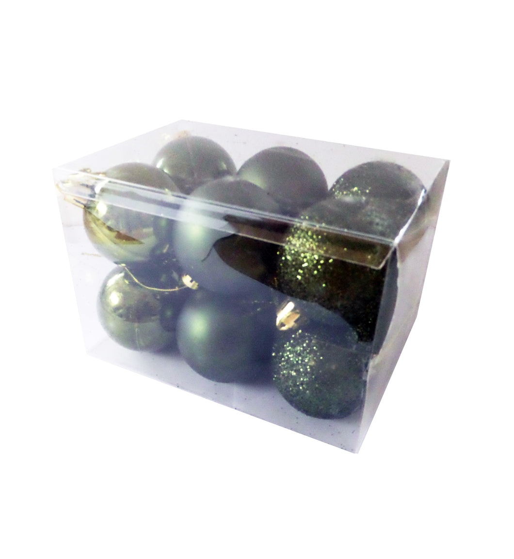 Set Globuri de Craciun Uniculoare pentru Brad 12 buc Verde Fistic 4 cm