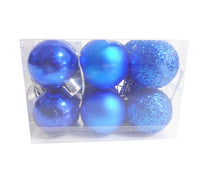 Încărcați imaginea în Galerie, Set 12 Globuri Ornamente de Craciun Uniculoare Albastre de Brad Pom 3 cm Cadou Sarbatori
