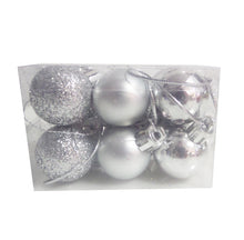 Încărcați imaginea în Galerie, Set 12 Globuri Ornamente de Craciun Uniculoare Argintii Silver  de Brad Pom 3 cm