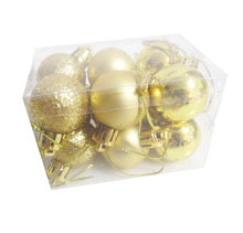 Încărcați imaginea în Galerie, Set 12 Globuri Ornamente de Craciun Uniculoare Auriu Galben de Brad Pom 3 cm 30 mm Iarna Sarbatori