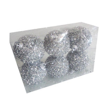 Încărcați imaginea în Galerie, Set Globuri de Craciun Uniculoare Argintii Puf Ornamente de Brad Pom 5.50 cm 55 MM Cadou iarna Sarbatori