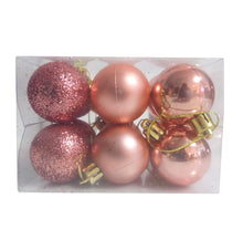 Încărcați imaginea în Galerie, Set Globuri de Craciun Uniculoare Roz Piersica Peach Ornamente de Brad Pom 3.50 cm 35 MM