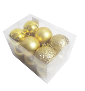 Set Globuri de Craciun Uniculoare Galben-Aurii Ornamente de Brad Pom 4.50 cm 45 MM Iarna Sarbatori