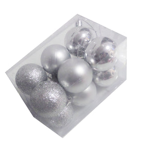 Set Globuri de Craciun Uniculoare  45 mm Silver Argintii Ornamente de Brad Pom 4.50 cm