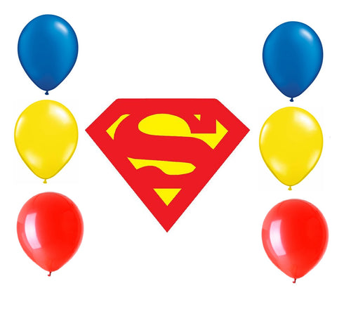 Set Baloane de Petrecere Party de Umflat Latex Cauciuc 3 Culori Supereroul Superman
