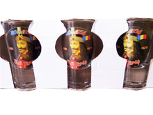 Încărcați imaginea în Galerie, Set 6 Pahare Shot Palinca Votca Tuica Sticla Romania Suvenir Tricolor Traditionale Vlad Tepes
