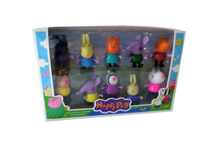 Set Figurine Peppa the Pig Jucarii 10 buc in Cutie Cadou Disney Jucarie Fetite Baieti