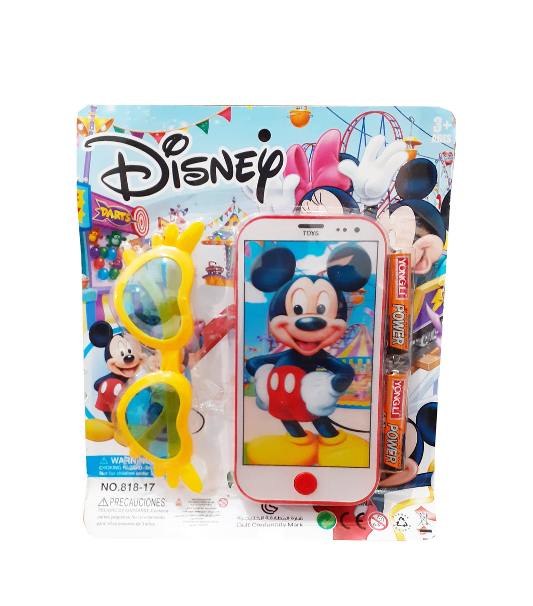 Set Jucarie Telefon cu Ochelari si Baterii Disney Mickey Mouse