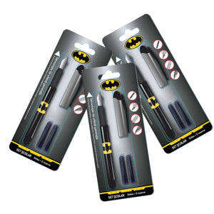 Stilou Copii pentru Scoala cu Rezerve Reincarcabil cu 2 Patroane de Cerneala Marvel SuperHero Batman Liliacul Instrument de Scris Set Scolat Baieti Copii Cadou