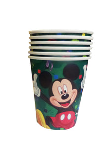 Set Pahare din Carton de Petrecere Aniversare Party Tematice Mickey Mouse Green