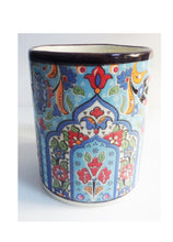 Încărcați imaginea în Galerie, Cana cu Motive Traditionale Turcesti din Ceramica Pictata Manual Handmade Albastru Poarta Orientului Turceasca