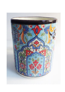 Cana cu Motive Traditionale Turcesti din Ceramica Pictata Manual Handmade Albastru Poarta Orientului Turceasca