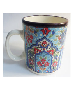 Cana cu Motive Traditionale Turcesti din Ceramica Pictata Manual Handmade Albastru Poarta Orientului Turcia