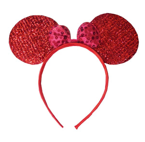 Cordeluta Disney Coronita Copii Urechi de Minnie Mouse Glitter Rosie