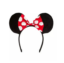 Încărcați imaginea în Galerie, Cordeluta Coronita Copii Urechi de Minnie Mouse Neagra cu Fundita Rosie cu Buline Fetite Disney fete