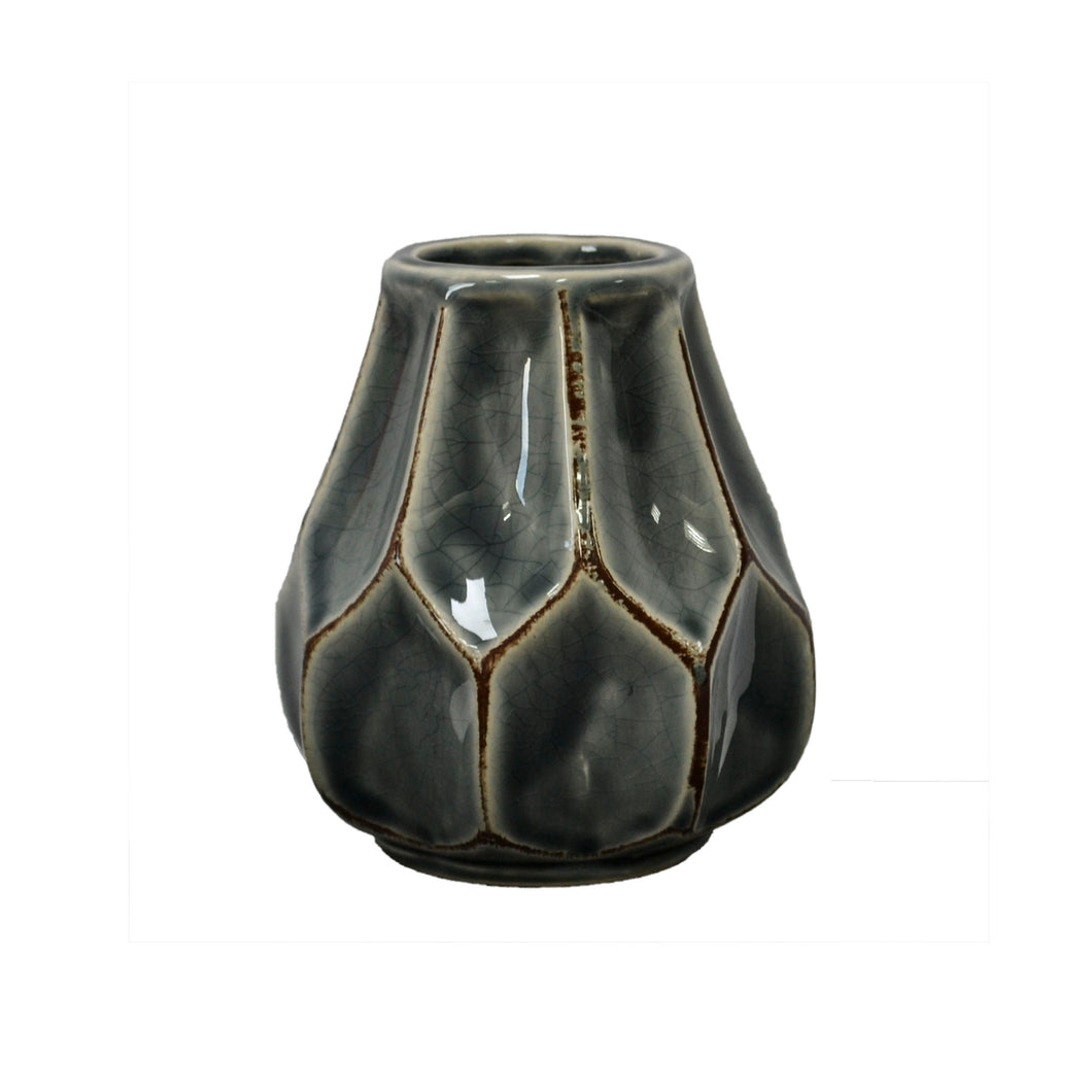 Vaza de Flori Ceramica Lalea Tulip Gri Vintage