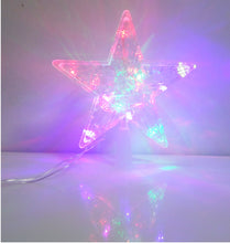 Încărcați imaginea în Galerie, Varf de Brad Craciun Stea cu Lumini si Leduri Alba Transparenta de Pom 21 cm cadou sarbatori