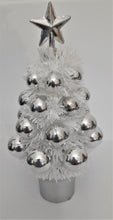 Încărcați imaginea în Galerie, Brad Artificial de Craciun, in Ghiveci,  Decorat cu Globuri Argintiu 16.50 cm
