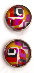 Cercei Huggy Buton Motiv Geometric Multicolor