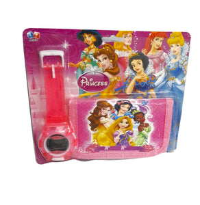 Set Ceas de Mana Electronic si Portofel Copii Princese Disney