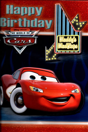 Felicitare Muzicala de Craciun Cadou Carton 3D Fulger McQueen Cars Sparkys