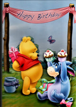 Încărcați imaginea în Galerie, Felicitare Muzicala de Craciun Cadou Carton 3D Ursuletul Winnie the Pooh si Magarusul