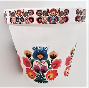 Ghiveci Flori Ceramica Motiv Traditional Popular Multicolore Etnice