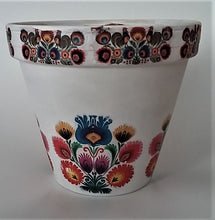 Încărcați imaginea în Galerie, Ghiveci Flori Ceramica Motiv Traditional Popular Multicolor Polska Folk 17.50 cm Diametru