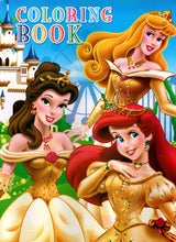 Încărcați imaginea în Galerie, Carte de Colorat Copii cu Sticker-e cu Printese Disney Mica Sirena, Cenusareasa si Printesa Belle