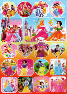 Carte de Colorat Copii cu Stcker-e cu Printese Disney Cenusareasa Ariel si Belle